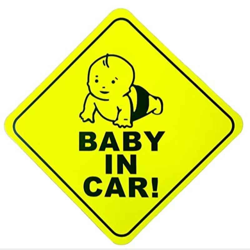 Rubik 12.5x12.5cm Baby in Car Magnetic Car Safety Warning Sign Sticker