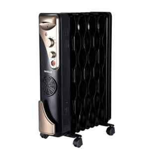 Havells 2400W 9 Fin Black Oil Filled Radiator, GHROFBFK240