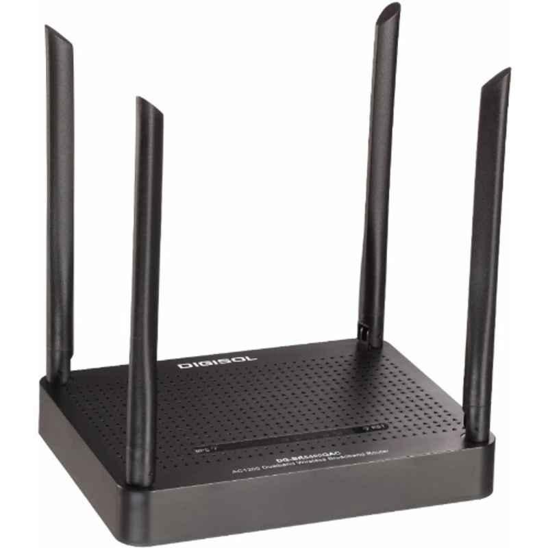 Digisol Wi-Fi & Ethernet 2.4 & 5 GHz 867Mbps Dual Band Black Wireless Router, DG-BR5400QAC