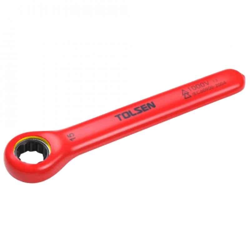 Tolsen 15mm Insulated Ratchet Ring Spanner, V42715