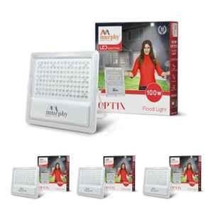 Murphy Optix 100W 6500K Aluminium Cool White LED Flood Light for Outdoor (Pack of 4)