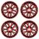 Prigan 4 Pcs 15 inch Red & Black Press Fitting Wheel Cover Set for Maruti Suzuki Gypsy