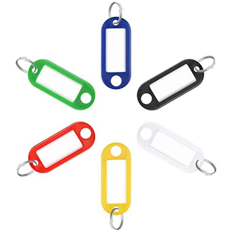 Uniclife Plastic Assorted Key Tags with Split Rings Label Window, UL281 (Pack of 20)