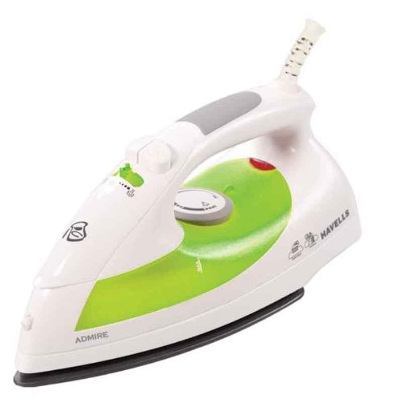 Havells Admire 1320W PTFE Non-Stick Coated Green & White Steam Iron, GHGSIAAG132