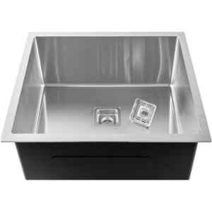 Fossa 24x24x10 inch Stainless Steel SS304 Matt Finish Silver Single Bowl Kitchen Sink, FHS-28