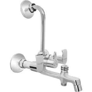 Prestige Waterfall Brass Chrome Finish 3 in 1 Telephone Wall Mixer with Bend