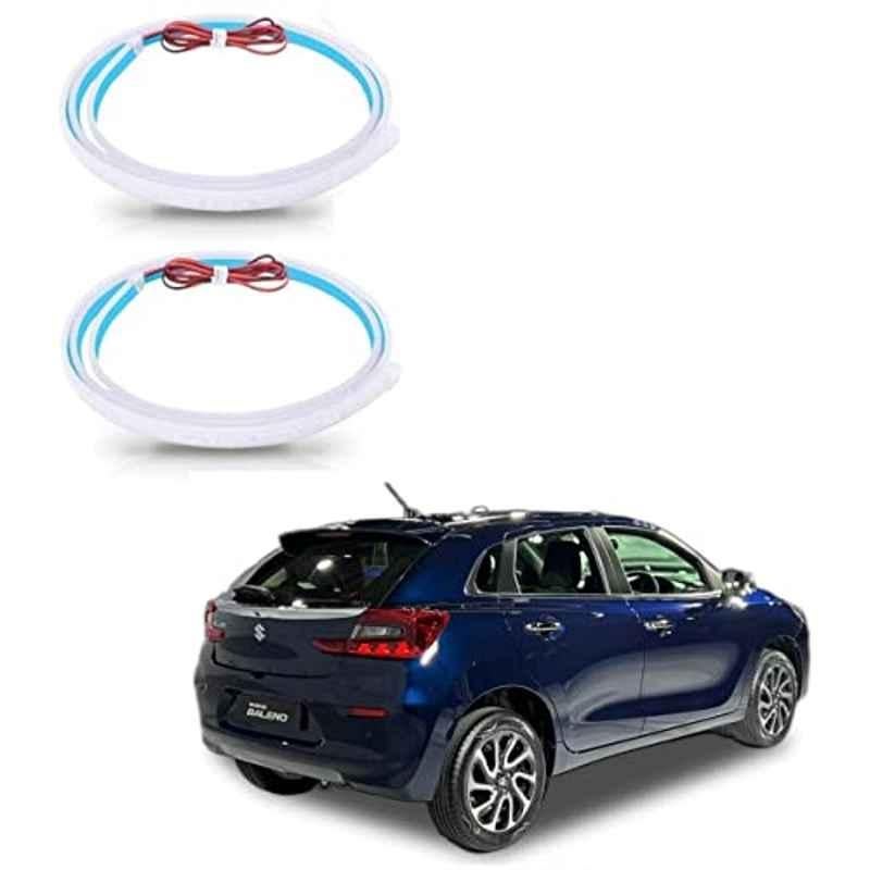Kozdiko 2 Pcs Red & Ice Blue 144 LED Strobe Flashing Car Door Warning Light Set for Maruti Suzuki Baleno New 2022