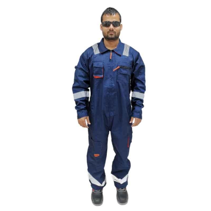 Power Twill Polyester Cotton Navy Coverall Size: L