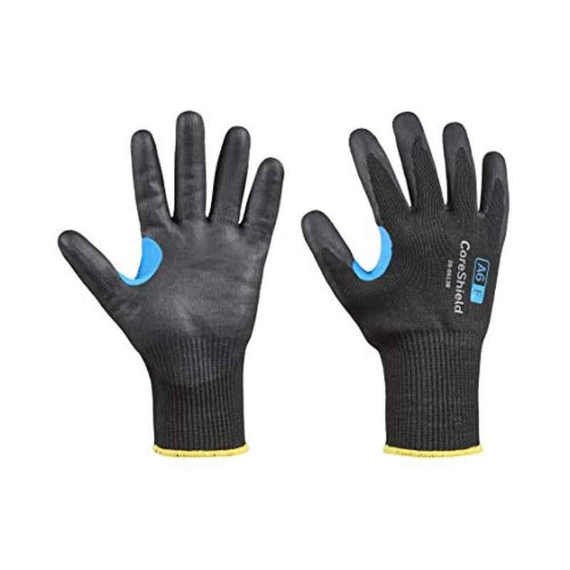 Honeywell Coreshield 26-0513B Nitrile Microfoam Black A6/F HPPE Liner Gloves, Size: Large