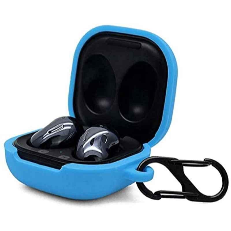 Rubik Silicone Blue & Silver Buds Pro Case for Samsung Galaxy