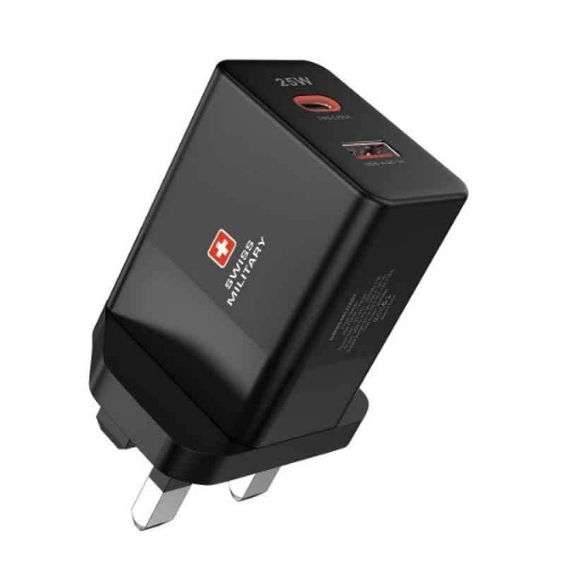 Swiss Military 25W Black Power Station AC-Charger, SM-AC-PH25W-BLK