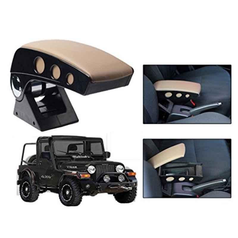 Kozdiko Beige Chrome Finish Car Armrest for Nissan Micra Active