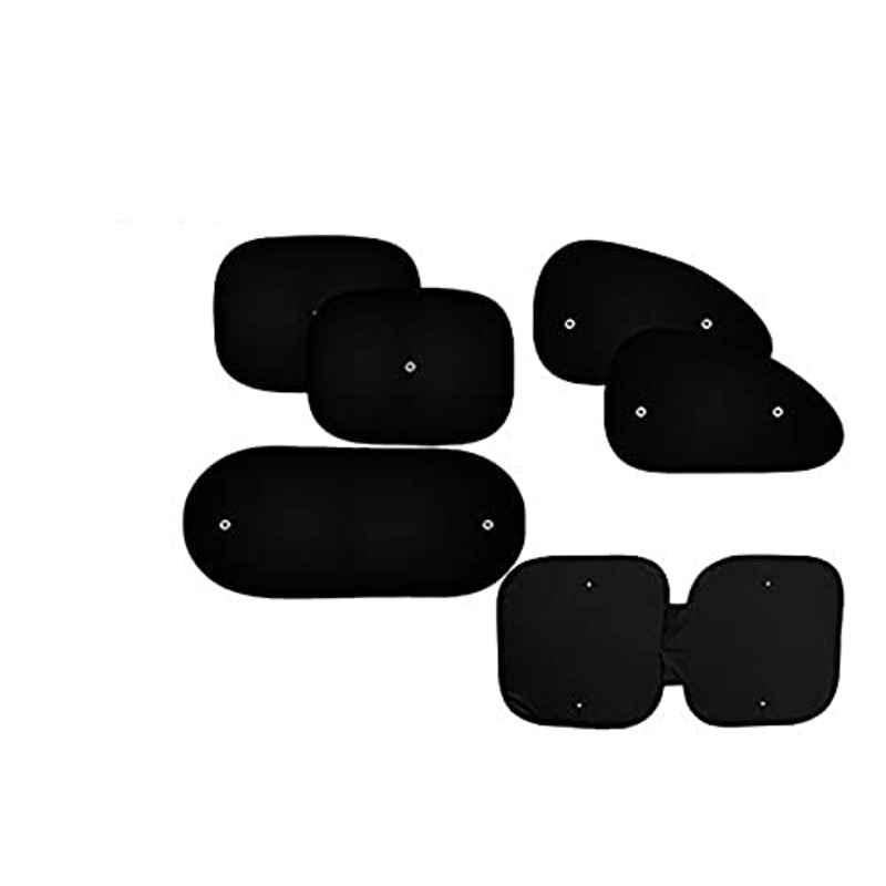 Auto Pearl 6 Pcs PVC & Mesh Black Window, Front & Rear Sun Shade Set for All Skoda SUV Cars