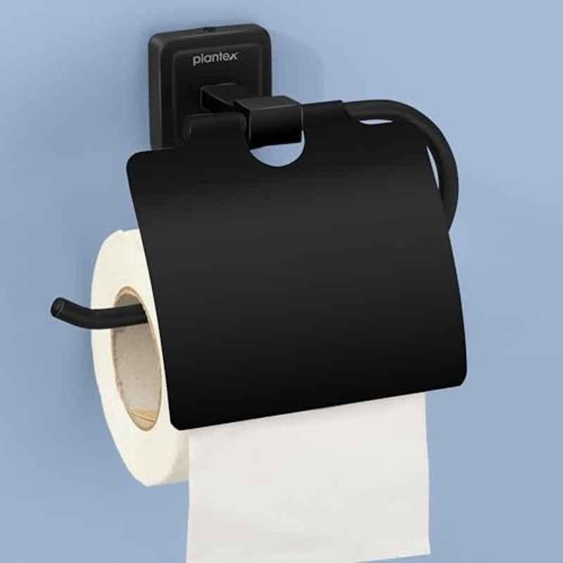 Plantex 304 Grade Stainless Steel Toilet Paper Holder/Toilet Paper Roll Holder/Tissue Paper Roll Holder for Bathroom Accessories Decan (Black)