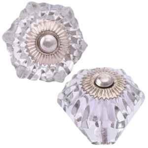 Atom 1.25 inch Small Clear Glass Knob (Pack of 2)
