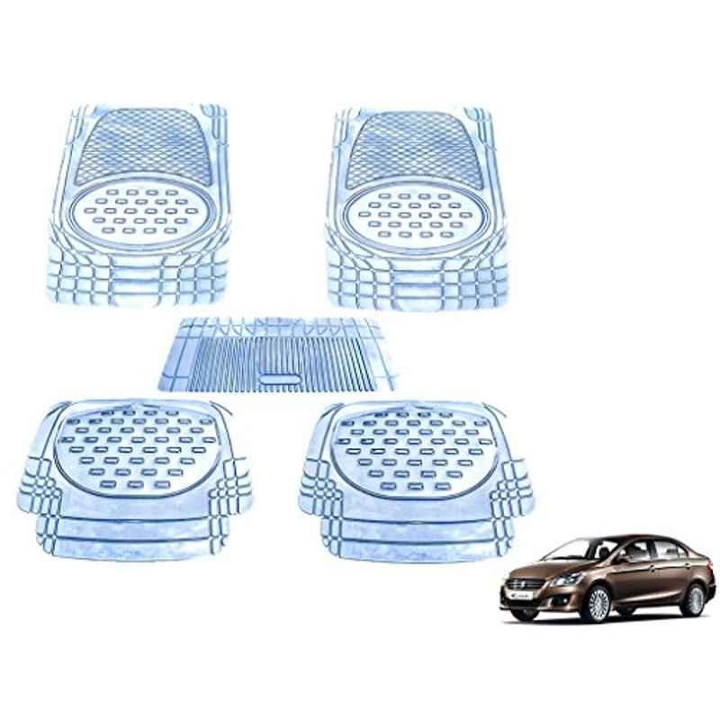 Kozdiko 5 Pcs 6605 PVC & Rubber Clear Car Foot Mat Set for Maruti Ciaz