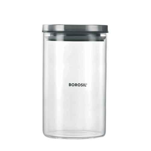 Borosil Classic Air-Tight Storage Container For Kitchen, Glass Jar Set Of 4  (600 mL Each)