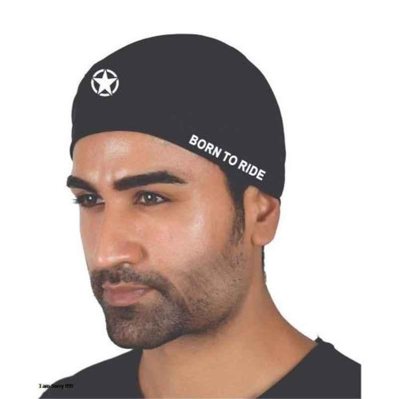 Just Rider Black Anti Pollution Under Helmet Head Cap for Cycling/Biking (Pack of 5)