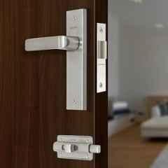 Plantex Heavy Duty Bathroom Door Lock/Mortise 8inch Keyless Plate Handle Set for Home/Bathroom/Store Room/Balcony/Office with Baby Latch 8110, Matte