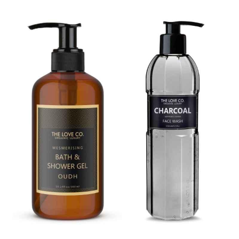 The Love Co. 2147 300ml Oudh Body Wash & 250ml Foaming Charcoal Face Wash Combo
