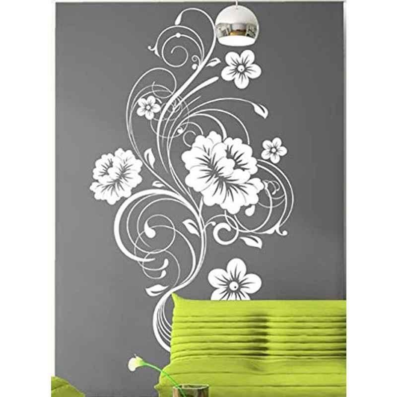 Kayra Decor 36x59 inch PVC Latest Floral Wall Design Stencil, KDS90016