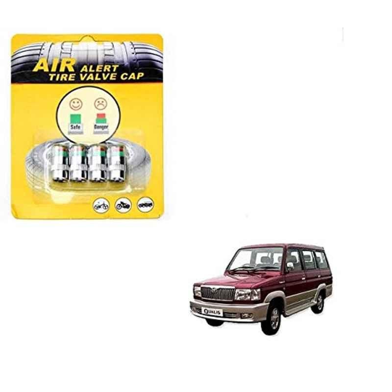 Kozdiko 4 Pcs Iron Air Pressure Alert Car Tyre Valve Caps Set for Toyota Qualis