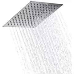Senkiddpro 6x6 inch Plastic Chrome Finish Ultra Slim Overhead Shower with Flange