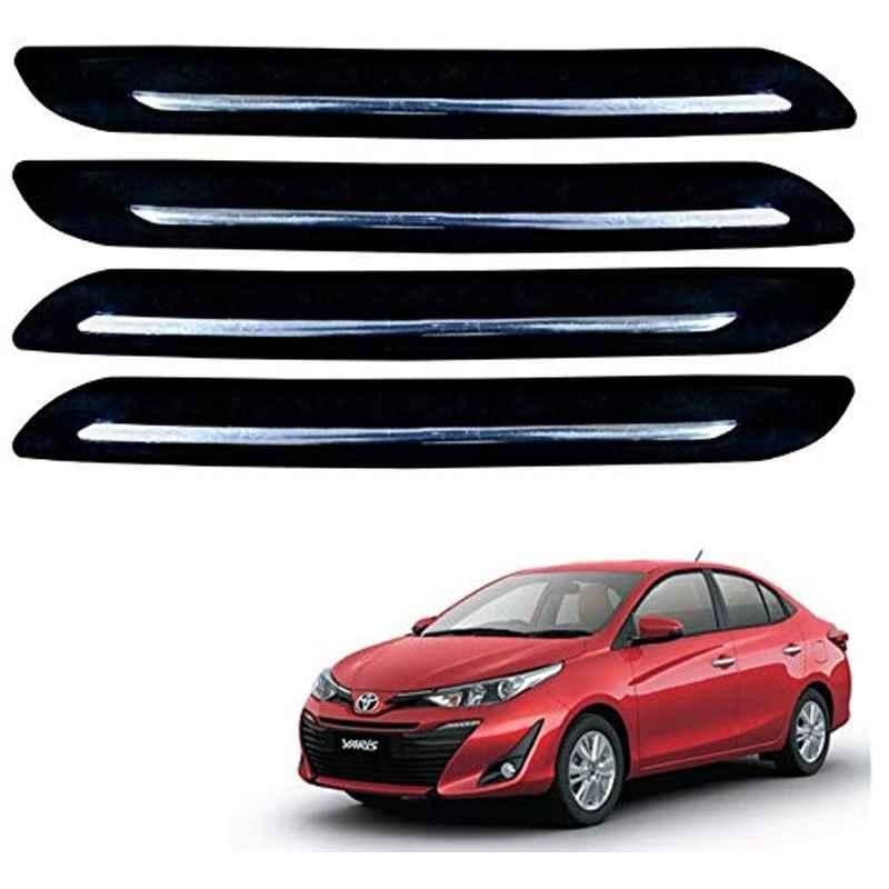 Kozdiko 4 Pcs Single Chrome Bumper Protector Set for Toyota Yaris