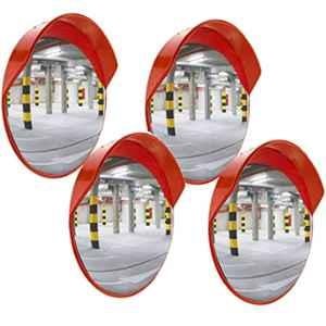 Ladwa 4 Pcs 24 inch Unbreakable Wide Angle Convex Mirror Set with Installation & Adjustable Fixing Bracket
