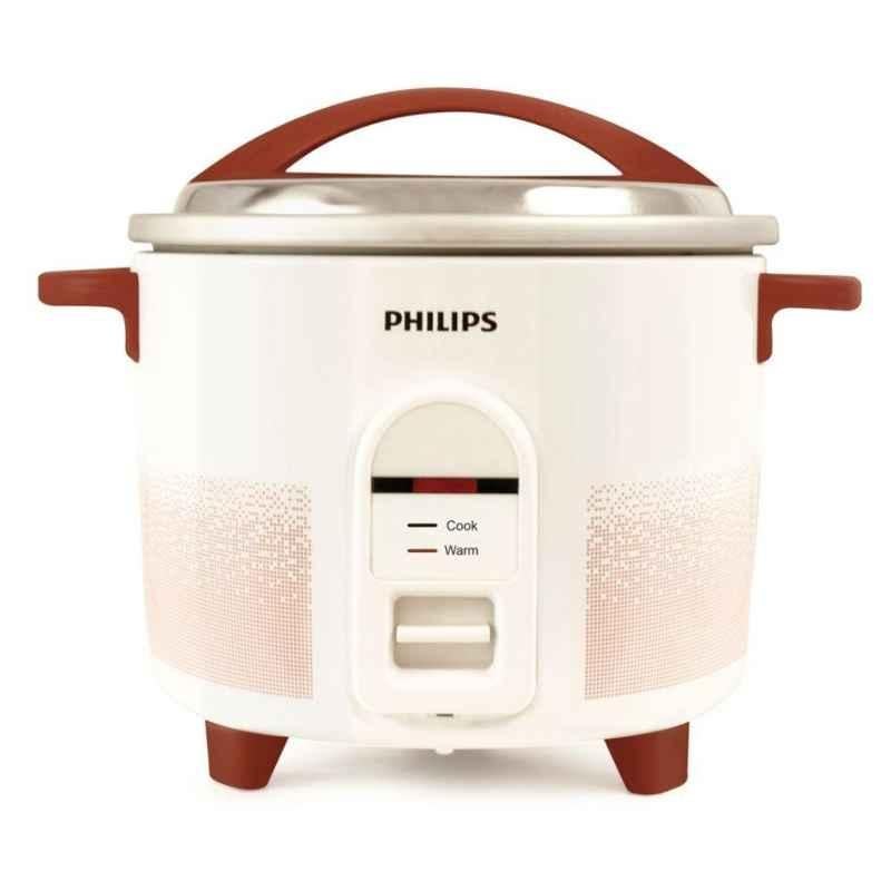 Philips Daily Collection 1.8L White & Pistil Red Rice Cooker, HL1663/00