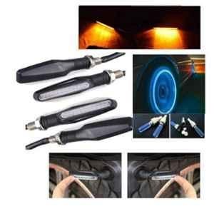 A4S 4 Pcs Yellow & Blue Side Indicator LED Blinker Light with Ktm Style Sleek Set, ASTLO95