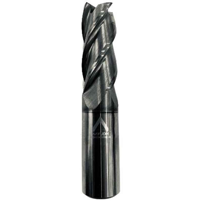 Aayudh Tools 16mm 4 Flute AICrN Coated Solid Carbide Flat End Mill Cutter, Overall Length: 77mm
