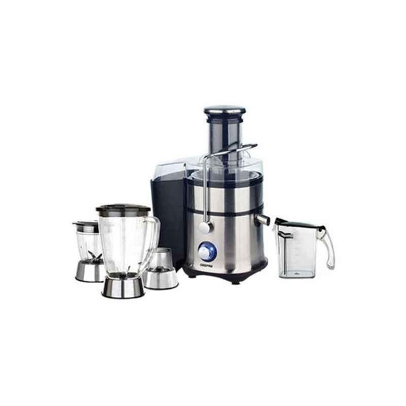 Geepas 800W Stainless Steel Silver & Black 4-In-1 Super Juicer & Blender, GSB5451