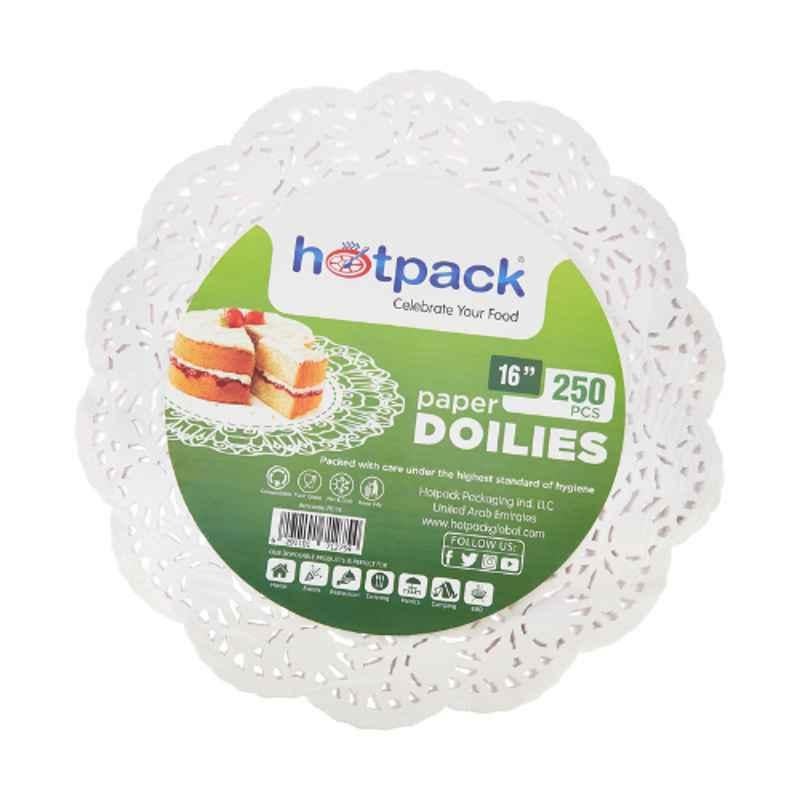 Hotpack 250Pcs 16.5 inch White Round Doilies Set, RD16