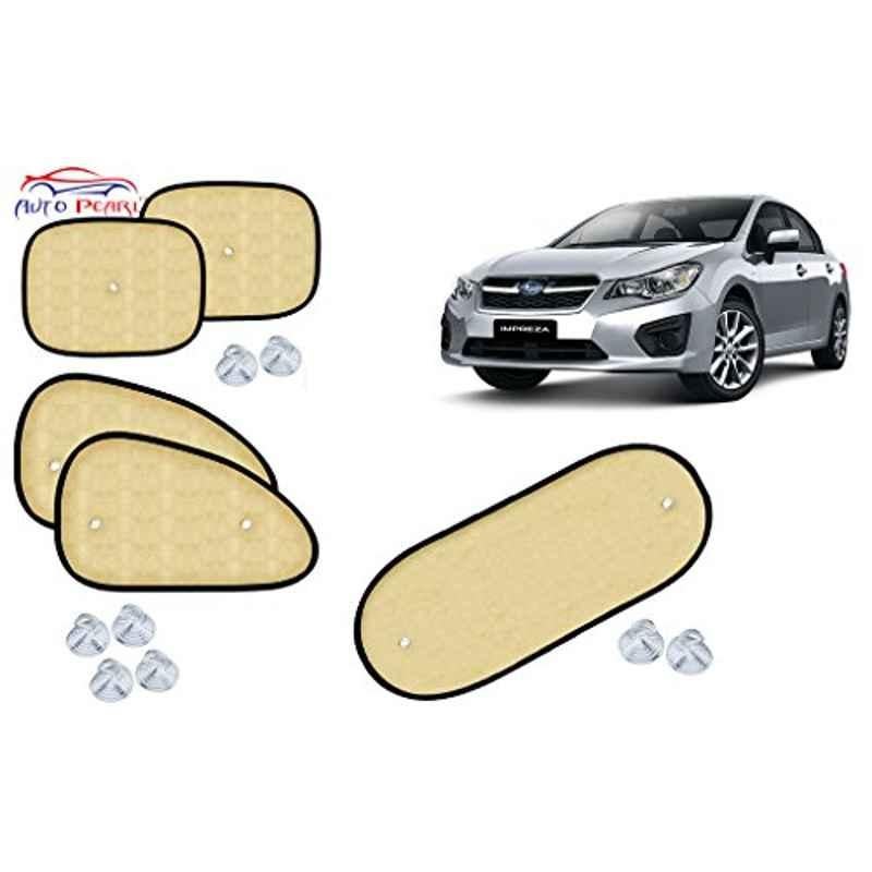 Auto Pearl 5 Pcs PVC & Mesh Beige Window & Rear Sun Shade Set for Subaru Impreza