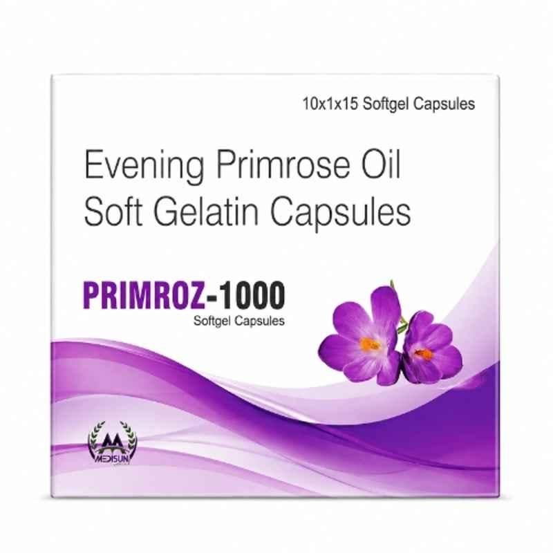 Medisum Biotech 100 Pcs 1000mg Primroz 1000 Softgel Capsule for Supports Womens Health & Promotes Healthy Skin