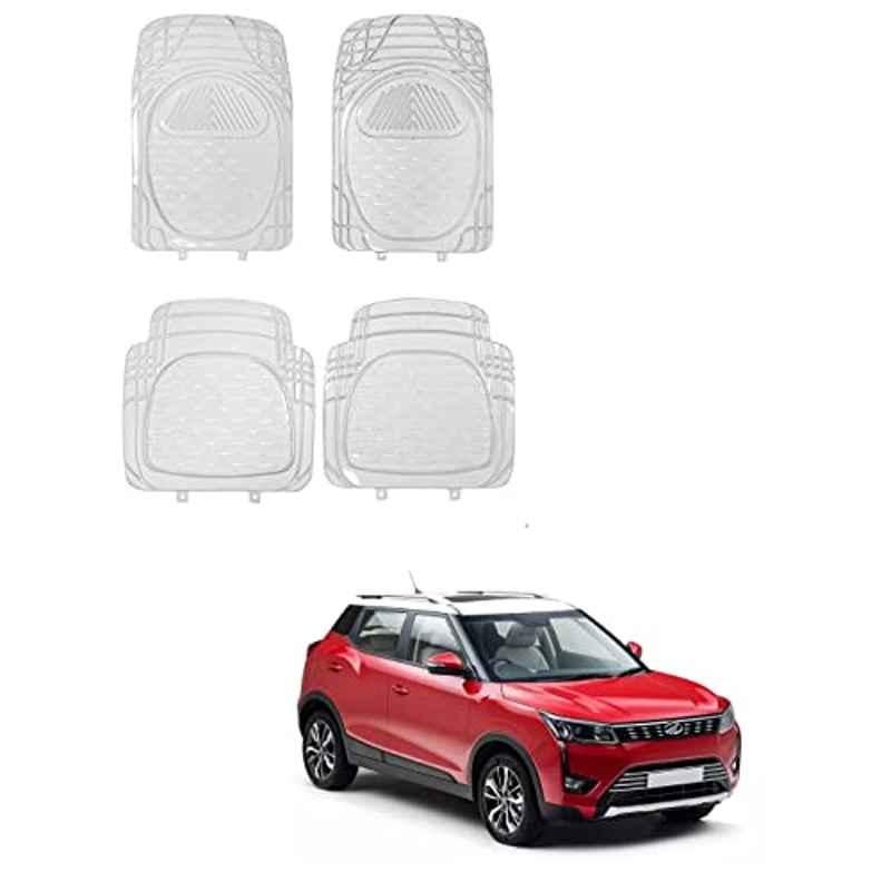 Kozdiko 6204 4 Pcs Rubber & PVC Clear Car Foot Mat Set for Mahindra XUV 300