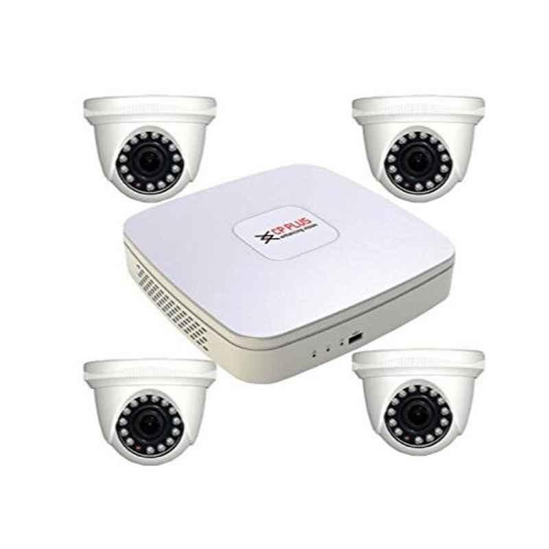 CP Plus White 4 Pcs Dome Camera & 8 Channel DVR Kit without Accessories, CP-8ChD-4IRD