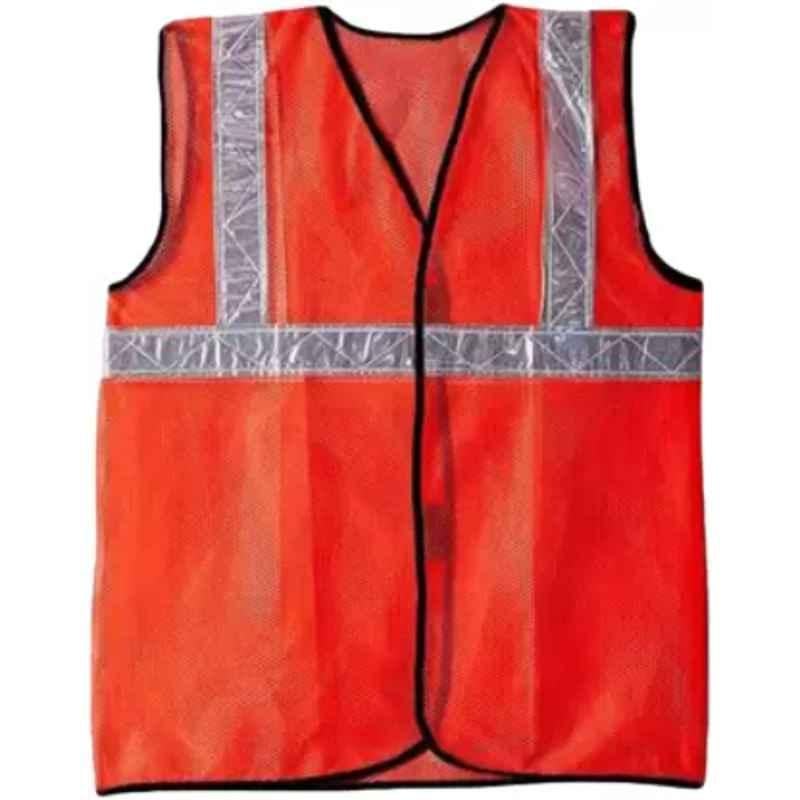 Laxmi Orange Polyester Safety Jacket, AZSJOR20 (Pack of 20)
