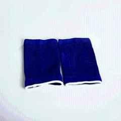 Matrica Blue & Black Wool Compression Knee Support Sleeve with Thermal Padding, Size: Free