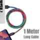 Crossloop 2.4A 1m Blue, Green & Pink Lightning Cable, CSLI04