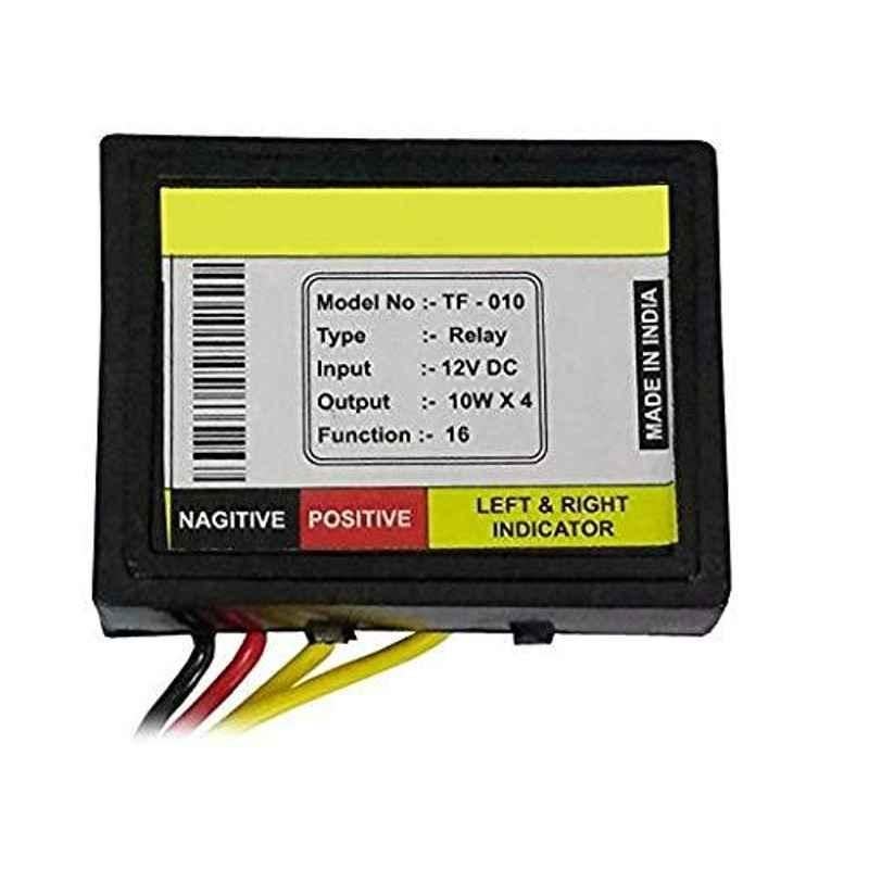 AOW Universal Bike Hazard Flasher, Waterproof 16 Patterns Flasher Relay for LED/Bulb Indicators f-1