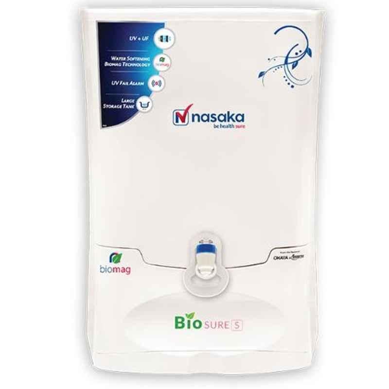 Nasaka Bio Sure S 8L RO+UV+OrpH Plus Water Purifier with UV Fail Alarm & Biomag Technology