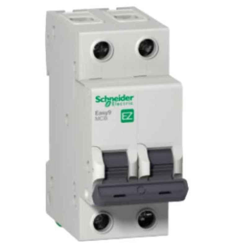 Schneider Easy9 63A 230V 2 Pole Grey Curve C Miniature Circuit Breaker, EZ9F56263