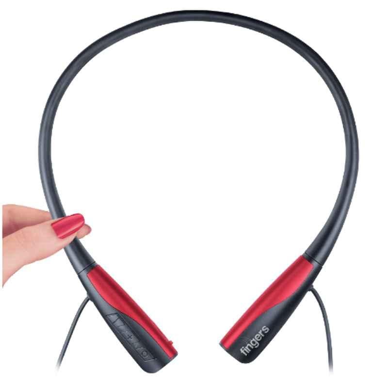 Fingers Chic Dual D Black Cherry Red Wireless NeckBand Earphones