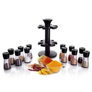 DeoDap 12 Pcs Plastic Multipurpose Spice Rack Set, 0095