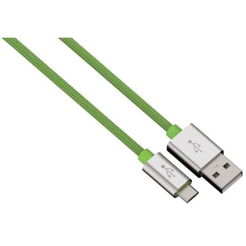 Hama 1m Aluminium Green Lighting Charging Cable, HA80527