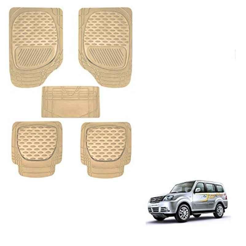 Kozdiko 6255 5 Pcs Rubber & PVC Beige Car Foot Mat Set for Tata Tigor
