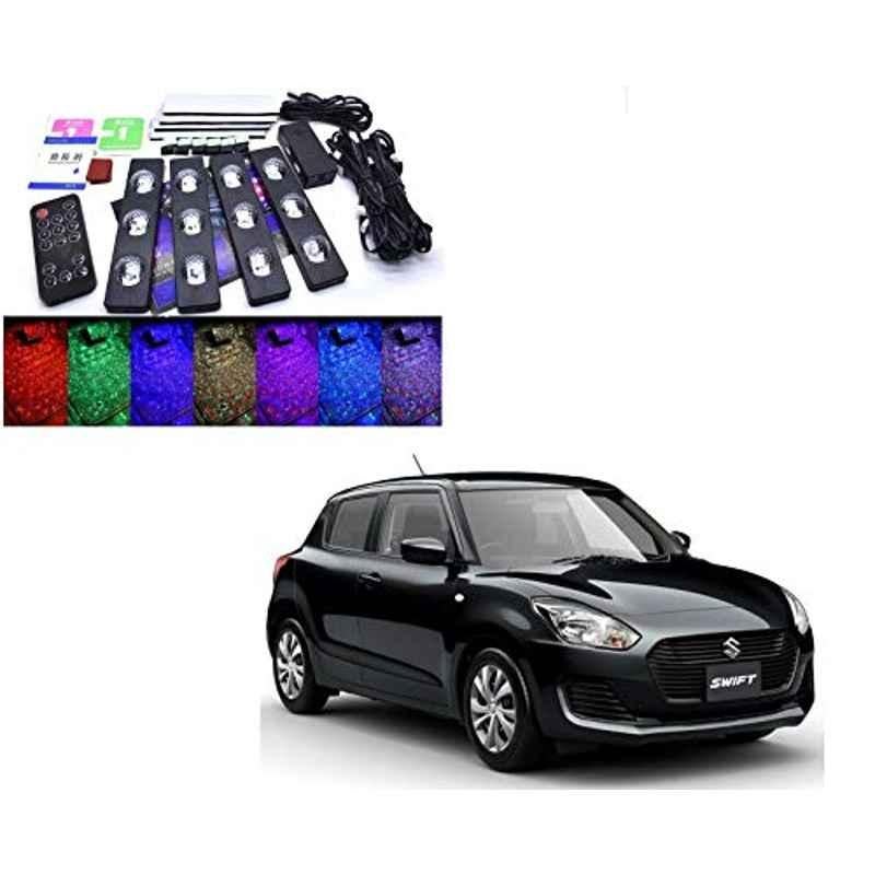 Kozdiko 4 Pcs 7 Colour Seat Bottom Car Star Light Kit with Remote Control For Maruti Suzuki Swift 2018
