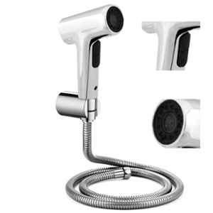 Elegant Casa ABS Handheld Bidet Sprayer Health Faucet Gun with Stainless Steel Chrome Finish with 1 Meter Hose Pipe
